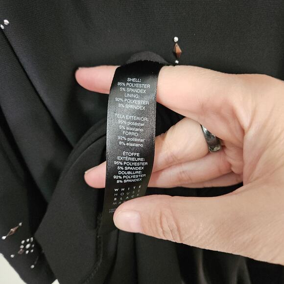 WHBM Womens Cold Shoulder Shift Dress Studded Beads Cocktail Sz Small Mock Neck - Picture 8 of 12